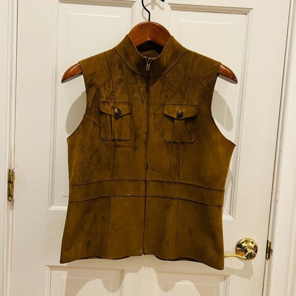 Jackets & Blazers - Vintage Suede LAUREN DRY GOODS SUPPLY COMPANY Sleeveless Vest Petite Medium